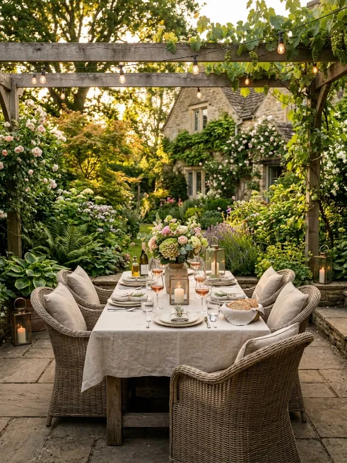 Set up an outdoor dining space