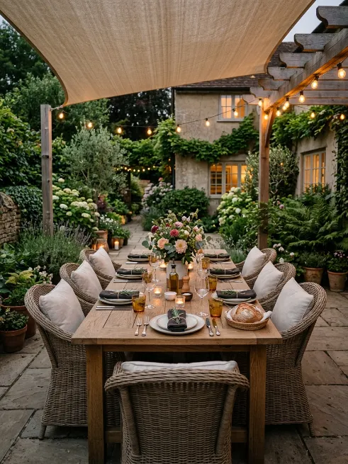 Set up an outdoor dining space