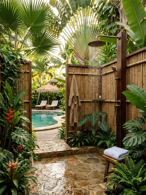 Set up an outdoor shower
