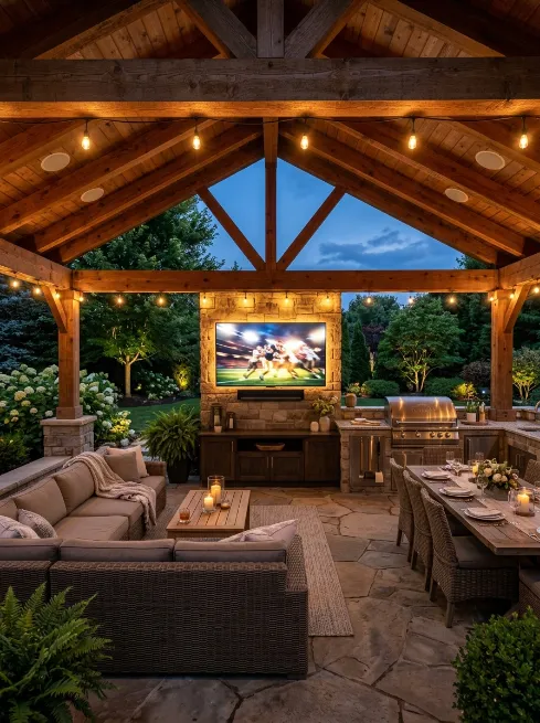Set up an outdoor tv or sound system