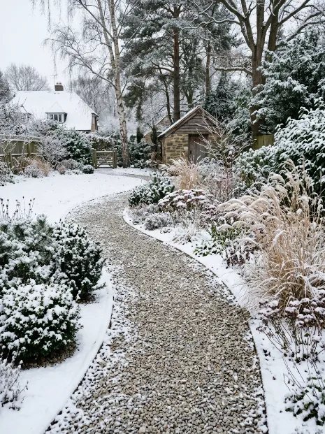 Snow friendly gravel path