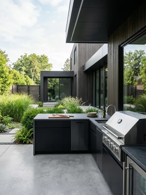 Stainless steel modern kitchen