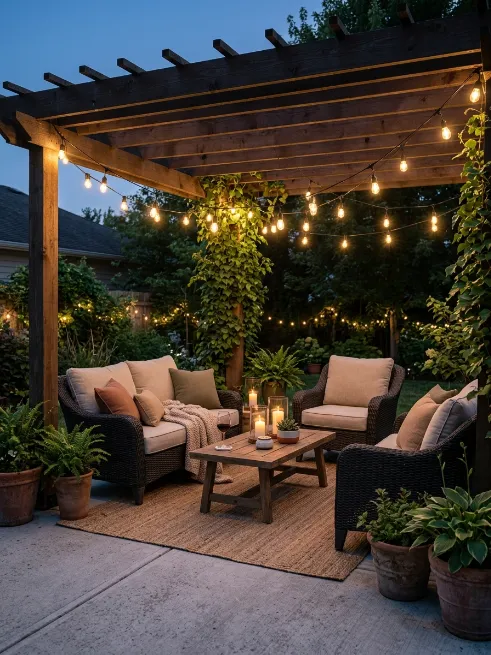 String lights overhead