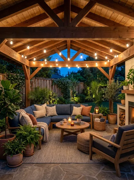 String them across the patio ceiling