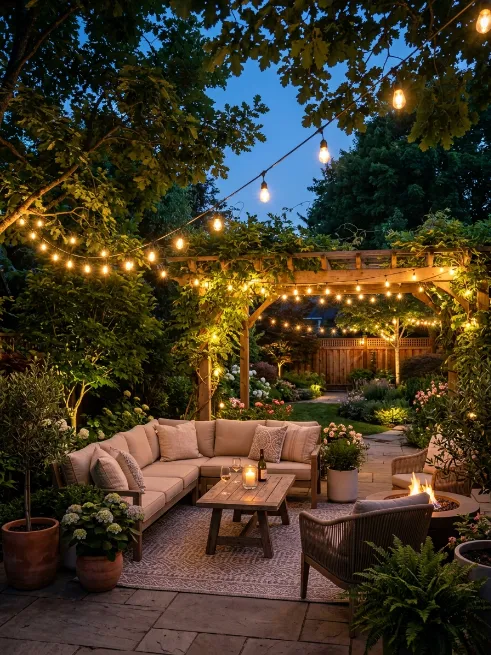 String up outdoor lights