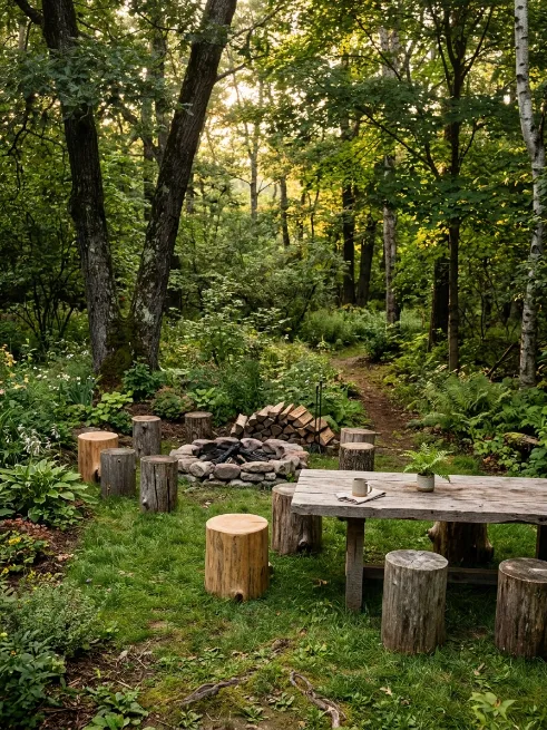 Stump and log stools