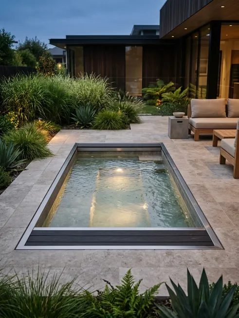 Sunken hot tub design
