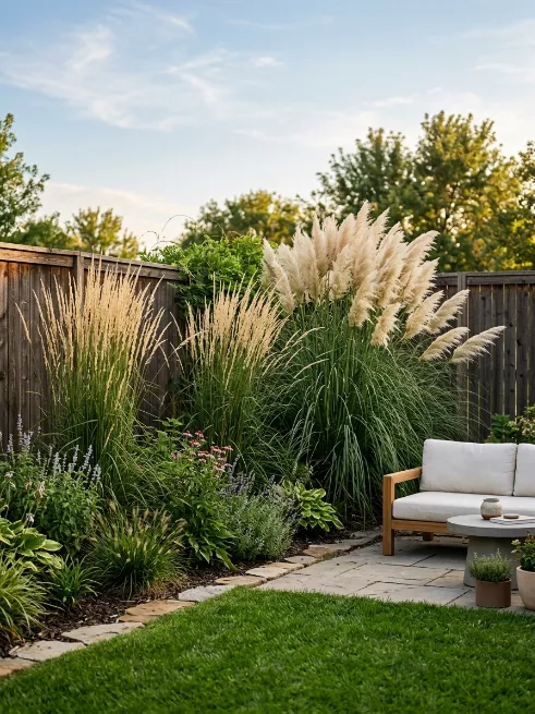 Tall ornamental grasses