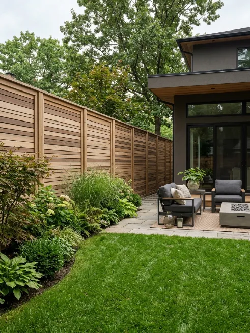 Tall privacy fencing with a modern twist