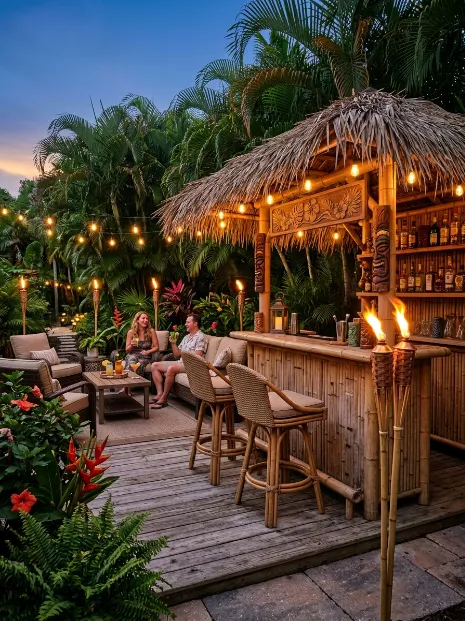 Tiki torch bar