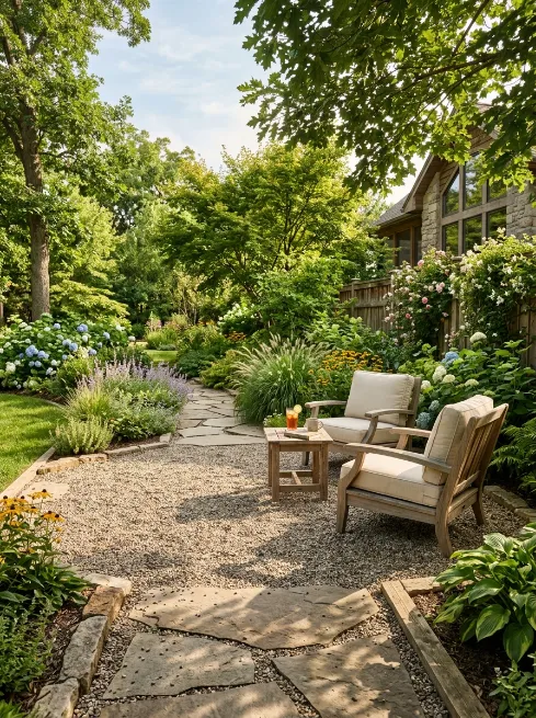 Try a gravel patio instead of concrete