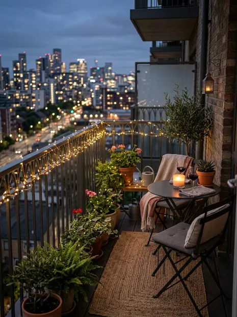 Use a single string along a balcony rail