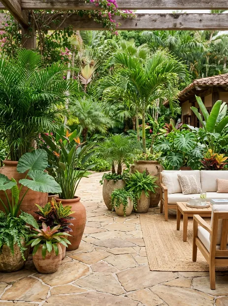 Use large terracotta or stone pots