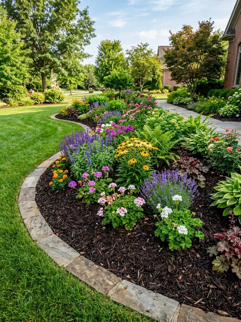 Use mulch to tie everything together