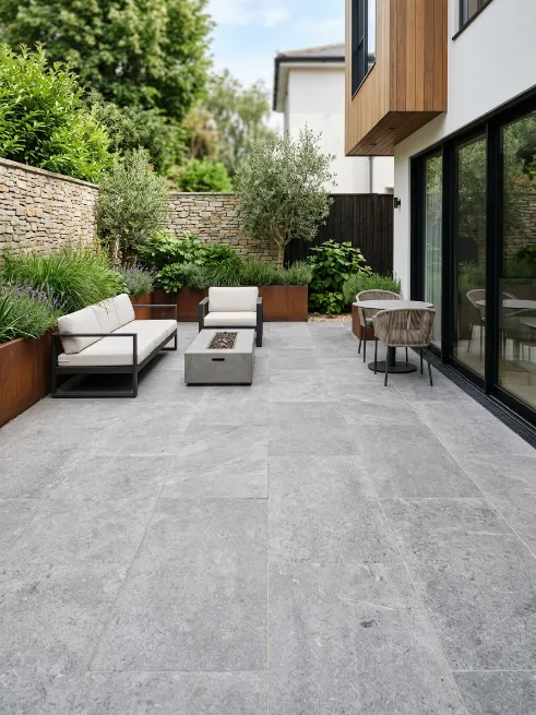 Use one flooring material throughout