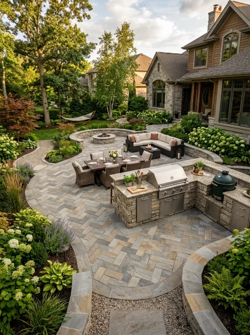 Use pavers for a custom shaped patio