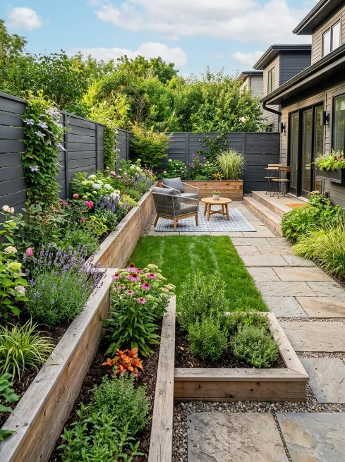Use raised beds along the perimeter