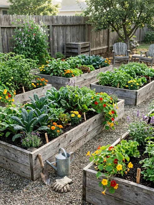 Use raised garden beds made from scrap wood