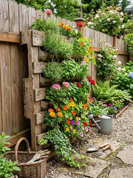 Vertical pallet garden
