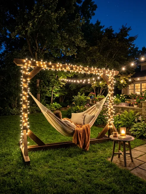 Wrap a swing set or hammock stand