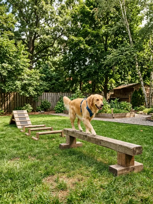 A dog sized obstacle wall