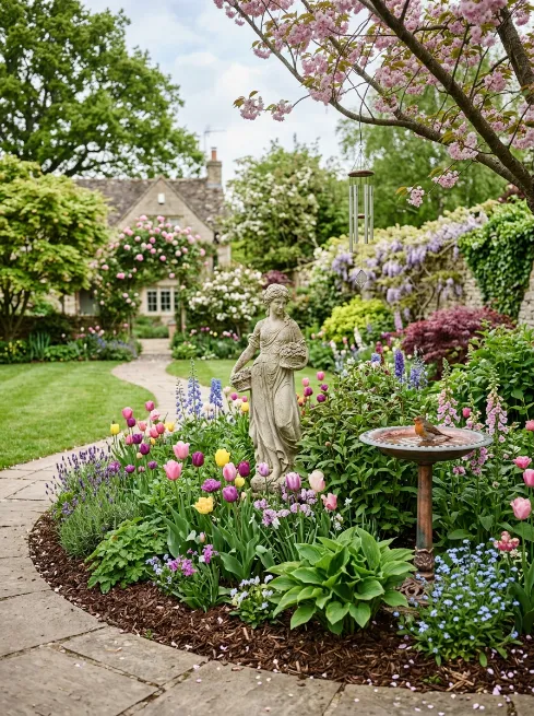 Add garden art or sculptures