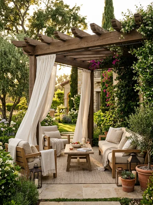 Add outdoor curtains