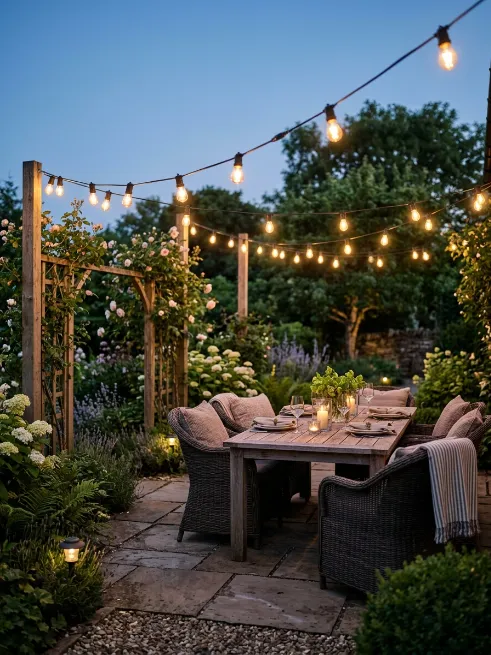 Add string lights for instant ambiance