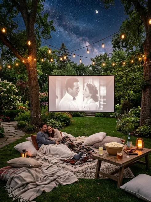 Backyard movie night