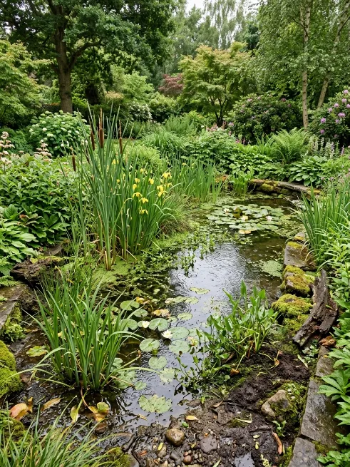 Bog garden pond