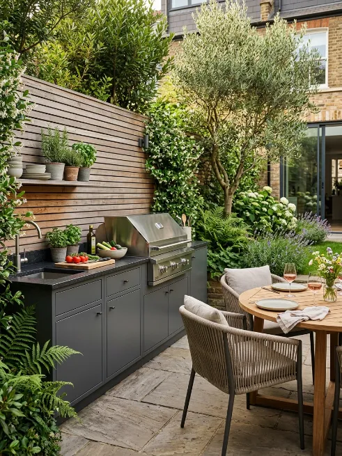 Build a compact outdoor kitchen