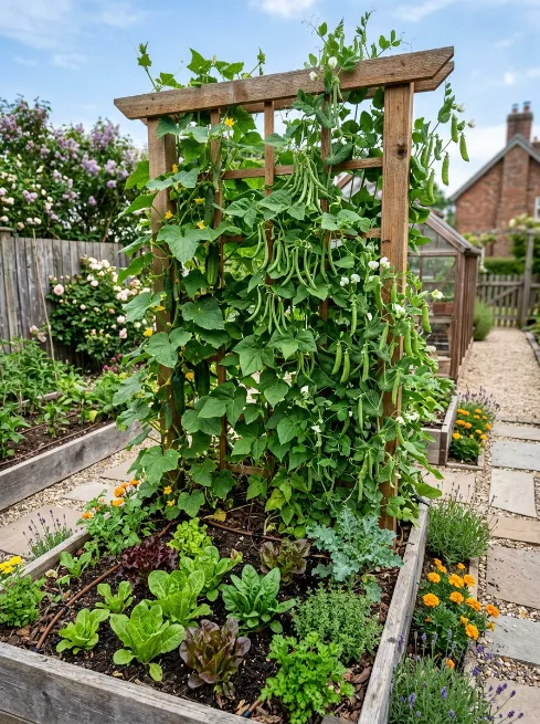 Build a vegetable trellis for climbing plants