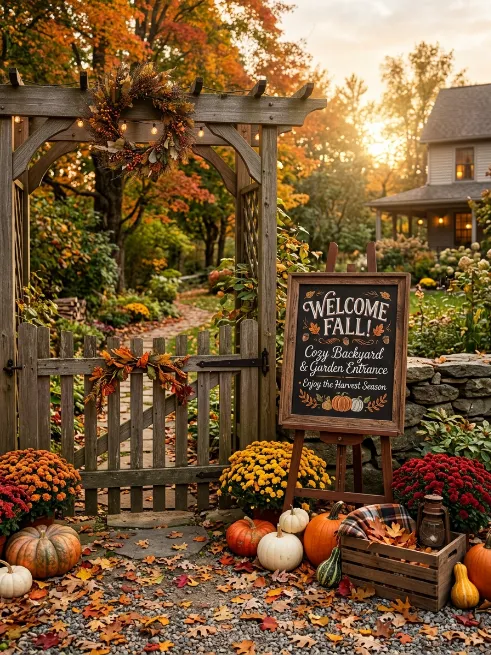 Chalkboard sign with a fall quote