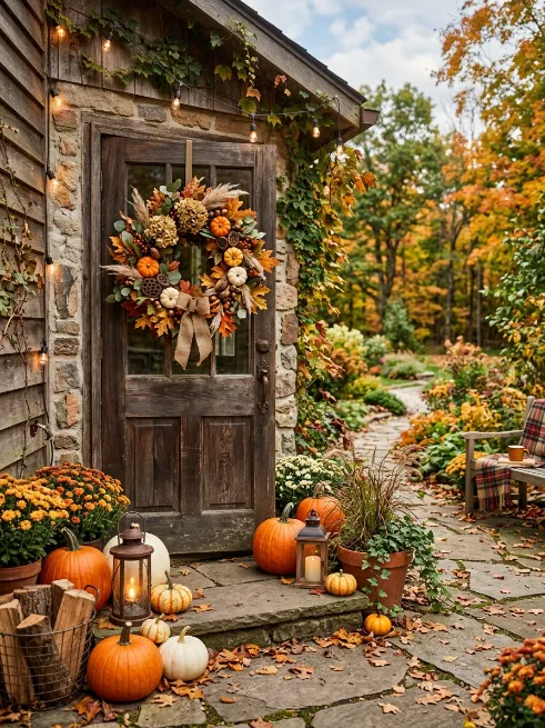 Fall wreath for the back door