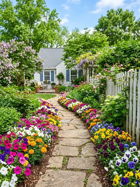Plant a row of colorful annuals