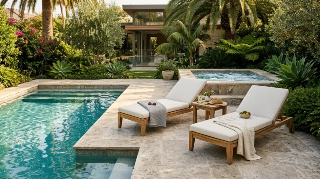 Poolside lounge deck