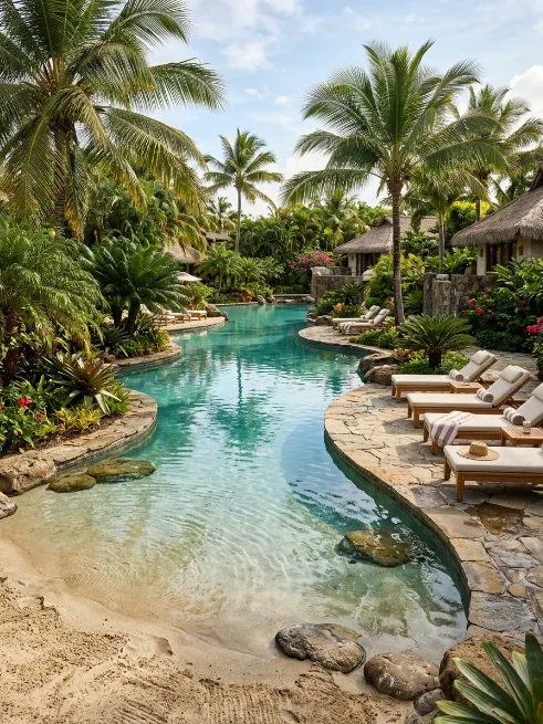 Resort style lagoon pool