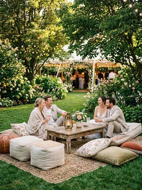 Set up a lounge area on the lawn