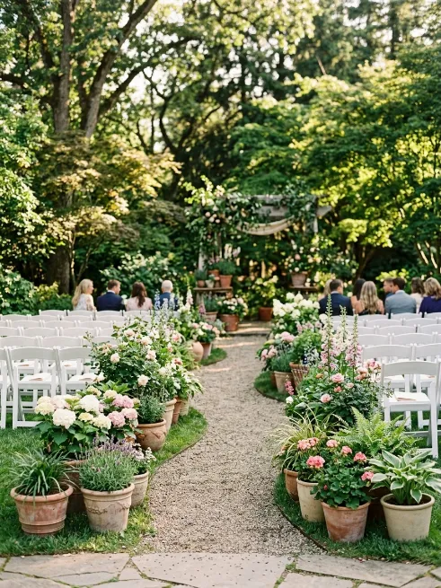 Use potted plants instead of cut flowers