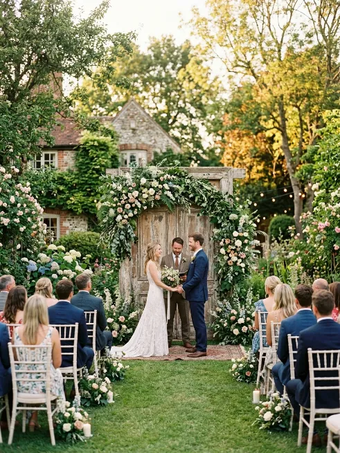 Use a vintage door as a ceremony backdrop